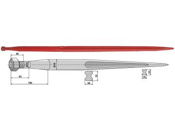 Industriehof® Frontladerzinken 1.100 mm, M 22 x 1,5, spitz, gerade, für Weidemann, 181121 Industriehof® Frontladerzinken 1.100 mm, M 22 x 1,5, spitz, gerade, für Weidemann, 181121