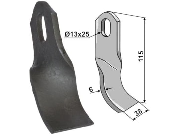 Industriehof® Schlegelmesser 115 x 38 x 6 mm, Bohrung 5 x 13 mm, für Spearhead, 63-IND-270 Industriehof® Schlegelmesser 115 x 38 x 6 mm, Bohrung 5 x 13 mm, für Spearhead, 63-IND-270