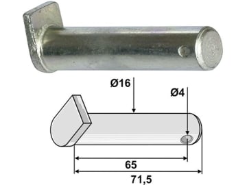 Industriehof® Bolzen 71,5 x 16 mm, Bohrung 4 mm für Kuhn, Nobili, 63-KUH-904 Industriehof® Bolzen 71,5 x 16 mm, Bohrung 4 mm für Kuhn, Nobili, 63-KUH-904
