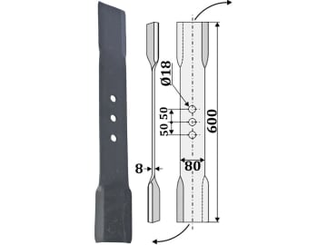 Industriehof® Schlegelmesser gedreht 600 x 80 x 8 mm, Bohrung 18 mm, für Aedes, Pircher Fräsen, 63-AED-06-R Industriehof® Schlegelmesser gedreht 600 x 80 x 8 mm, Bohrung 18 mm, für Aedes, Pircher Fräsen, 63-AED-06-R