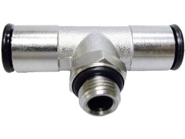 T-Steck-Einschraubverbinder "T-ES SV", lösbar, 360° drehbar, für Polyamidrohr 6 mm AD, R 1/8" T-Steck-Einschraubverbinder "T-ES SV", lösbar, 360° drehbar, für Polyamidrohr 6 mm AD, R 1/8"