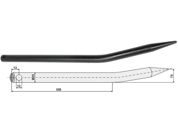 Industriehof® Frontladerzinken 565 mm, Ø 12 mm, spitz, gebogen, ohne Schaft, für universal, 18550 Industriehof® Frontladerzinken 565 mm, Ø 12 mm, spitz, gebogen, ohne Schaft, für universal, 18550