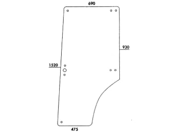 Türscheibe, klar, links/rechts, für Zetor 7520-10520, 7540-10540-Kabine UR 3 Türscheibe, klar, links/rechts, für Zetor 7520-10520, 7540-10540-Kabine UR 3