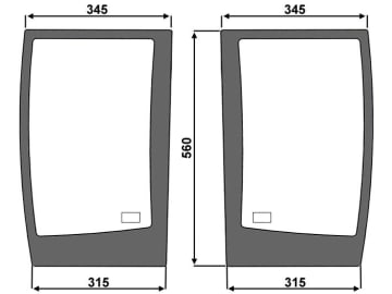 Frontscheibe, grün, unten links/rechts, geklebt, Siebdruck, für Case IH, Ford New Holland, Steyr, Kabine CS; CVT; CVX; TVT; T7000 Frontscheibe, grün, unten links/rechts, geklebt, Siebdruck, für Case IH, Ford New Holland, Steyr, Kabine CS; CVT; CVX; TVT; T7000