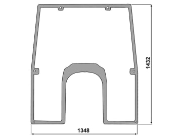Frontscheibe, klar, Panorama, für John Deere 6020 SE-6620 SE, 6120-6920 Premium, 6920S Premium, 6215 Classic, 6515 Classic Frontscheibe, klar, Panorama, für John Deere 6020 SE-6620 SE, 6120-6920 Premium, 6920S Premium, 6215 Classic, 6515 Classic