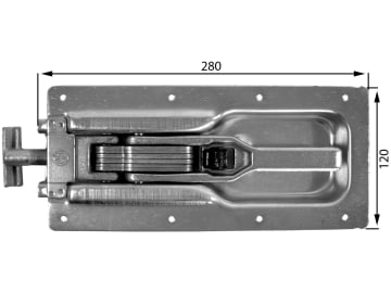 Einbau-Riegel-Spannverschluss, "681 S", 280 x 120 mm, verstellbar, verzinkt Einbau-Riegel-Spannverschluss, "681 S", 280 x 120 mm, verstellbar, verzinkt