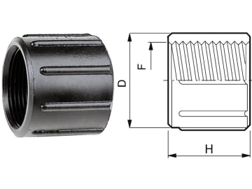 Agrotop Muffe G 1 1/2" IG (BSP) H 25 mm Länge 55 mm mit Innengewinde (IG), 10782 Agrotop Muffe G 1 1/2" IG (BSP) H 25 mm Länge 55 mm mit Innengewinde (IG), 10782