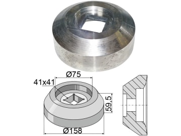 Industriehof® Außenflansch 158 x 75 x 59,5 mm für Lagerung für Vierkantwelle 40 x 40 mm (Best. Nr. 10737543), 31-0407B Industriehof® Außenflansch 158 x 75 x 59,5 mm für Lagerung für Vierkantwelle 40 x 40 mm (Best. Nr. 10737543), 31-0407B