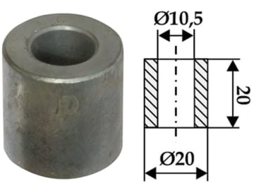 Industriehof® Buchse 20 x 4,75 mm, Ø innen 10,5 mm, Ø außen 20 mm, für Tünnissen & Stocks, 63-9001 Industriehof® Buchse 20 x 4,75 mm, Ø innen 10,5 mm, Ø außen 20 mm, für Tünnissen & Stocks, 63-9001