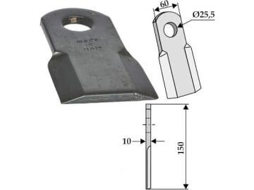 Industriehof® Schlegelmesser gerade 150 x 60 x 10 mm, Bohrung 25,5 mm, für Agrimaster, Calderoni, Sicma, Sicma (Miglianico) Fräsen, 63-AGM-02 Industriehof® Schlegelmesser gerade 150 x 60 x 10 mm, Bohrung 25,5 mm, für Agrimaster, Calderoni, Sicma, Sicma (Miglianico) Fräsen, 63-AGM-02