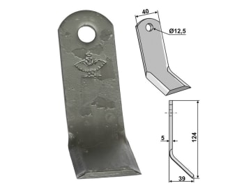 Industriehof® Y-Messer 124 x 40 x 5 mm, Bohrung 12,5 mm, für Caroni, 63-CRN-01 Industriehof® Y-Messer 124 x 40 x 5 mm, Bohrung 12,5 mm, für Caroni, 63-CRN-01