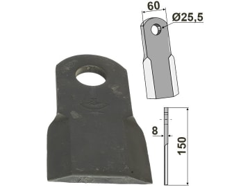Industriehof® Schlegelmesser gerade (altes Modell) 150 x 60 x 8 mm, Bohrung 25,5 mm, für Ferri Fräsen, 63-FEI-33 Industriehof® Schlegelmesser gerade (altes Modell) 150 x 60 x 8 mm, Bohrung 25,5 mm, für Ferri Fräsen, 63-FEI-33