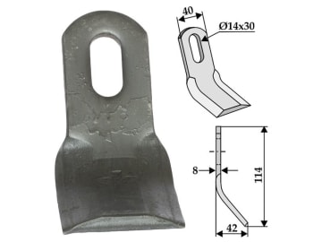 Industriehof® Y-Messer 114 x 40 x 8 mm, Bohrung 30 x 14 mm, für Hymach, 63-HYM-01 Industriehof® Y-Messer 114 x 40 x 8 mm, Bohrung 30 x 14 mm, für Hymach, 63-HYM-01