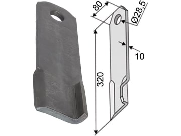 Industriehof® Schlegelmesser 320 x 80 x 10 mm, Bohrung 28,5 mm, für Rübenroder Schmidt "RMB 4.2 lang" Fräsen, 63-IND-33 Industriehof® Schlegelmesser 320 x 80 x 10 mm, Bohrung 28,5 mm, für Rübenroder Schmidt "RMB 4.2 lang" Fräsen, 63-IND-33