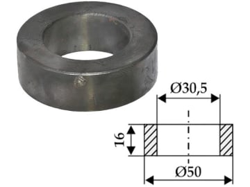 Industriehof® Mittelbuchse 16 x 9,75 mm, Ø innen 30,5 mm, Ø außen 50 mm für Agromet, 63-IND-900 Industriehof® Mittelbuchse 16 x 9,75 mm, Ø innen 30,5 mm, Ø außen 50 mm für Agromet, 63-IND-900