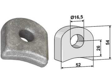 Industriehof® Halter 54 x 52 x 18,5 mm, Bohrung 16,5 mm für Nobili, 63-RM-919 Industriehof® Halter 54 x 52 x 18,5 mm, Bohrung 16,5 mm für Nobili, 63-RM-919