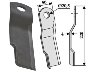 Industriehof® Schlegelmesser links/rechts 220 x 50 x 4 mm, Bohrung 20,5 mm, für Staiger Fräsen Industriehof® Schlegelmesser links/rechts 220 x 50 x 4 mm, Bohrung 20,5 mm, für Staiger Fräsen