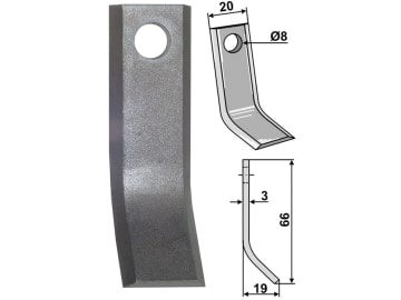 Industriehof® Y-Messer 66 x 20 x 3 mm, Bohrung 8 mm, für Sabo, 63-TOR-52-0 Industriehof® Y-Messer 66 x 20 x 3 mm, Bohrung 8 mm, für Sabo, 63-TOR-52-0