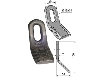 Industriehof® Y-Messer 100 x 40 x 7 mm, Bohrung 34 x 15 mm, für universal, 63-UNI-03 Industriehof® Y-Messer 100 x 40 x 7 mm, Bohrung 34 x 15 mm, für universal, 63-UNI-03