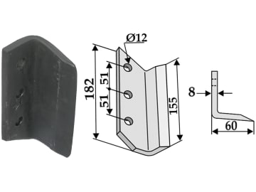 Industriehof® Schlegelmesser 155/182 x 8 mm, Bohrung 12 mm, für Dondi Grabenfräsen, 633-SDO-04 Industriehof® Schlegelmesser 155/182 x 8 mm, Bohrung 12 mm, für Dondi Grabenfräsen, 633-SDO-04