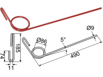 Industriehof® Striegelzinken 480 x 9 mm für Väderstad, Nordsten, Saxonia, Stegsted, 10.ST-VÄ-1 Industriehof® Striegelzinken 480 x 9 mm für Väderstad, Nordsten, Saxonia, Stegsted, 10.ST-VÄ-1