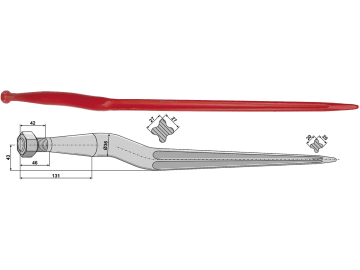 Industriehof® Frontladerzinken 900 mm, M 22 x 1,5, spitz, gekröpft, für Weidemann, 18926 Industriehof® Frontladerzinken 900 mm, M 22 x 1,5, spitz, gekröpft, für Weidemann, 18926