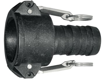 Hücobi Mutterteil "Kamlock "C", PP (Polypropylen), 2", mit Schlauchtülle, 2151 050000 Hücobi Mutterteil "Kamlock "C", PP (Polypropylen), 2", mit Schlauchtülle, 2151 050000