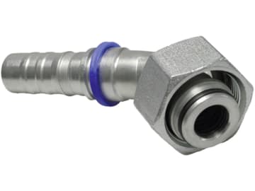 Dichtkegelnippel "DKOS-CS" 45 °, schwer, metrisch, zylindrisch, Aussenkung 24°, O-Ring und Überwurfmutter, Non-Skive Dichtkegelnippel "DKOS-CS" 45 °, schwer, metrisch, zylindrisch, Aussenkung 24°, O-Ring und Überwurfmutter, Non-Skive