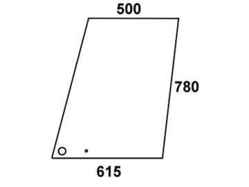 Türscheibe, klar, oben/unten, Länge 615 mm; 500 mm, für Massey Ferguson 300 Türscheibe, klar, oben/unten, Länge 615 mm; 500 mm, für Massey Ferguson 300