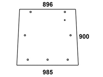 Heckscheibe, grün, für Massey Ferguson 3000-3690 (bis Serien Nr. C 136021)-Kabine Serie 3000, 3100, 3600 Heckscheibe, grün, für Massey Ferguson 3000-3690 (bis Serien Nr. C 136021)-Kabine Serie 3000, 3100, 3600