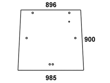 Heckscheibe, grün, für Massey Ferguson 3000-3690 (ab Serien Nr. C 136022)-Kabine Serie 3000, 3100, 3600 Heckscheibe, grün, für Massey Ferguson 3000-3690 (ab Serien Nr. C 136022)-Kabine Serie 3000, 3100, 3600