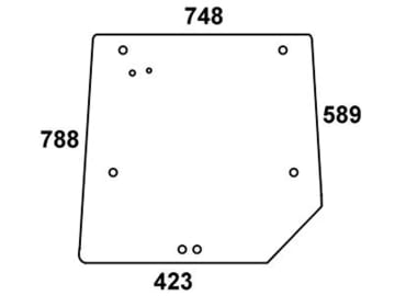 Heckscheibe, grün, für Massey Ferguson 4215-4370 (ab Serie K37009)-Kabine Serien 4200, 4300 Heckscheibe, grün, für Massey Ferguson 4215-4370 (ab Serie K37009)-Kabine Serien 4200, 4300