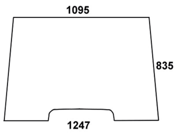 Frontscheibe, klar, Stärke 5 mm, für Massey Ferguson MF 342-362/N, 365, 372 N, 375, 382N, 390/T, 396-399-Kabine Serie 300 Frontscheibe, klar, Stärke 5 mm, für Massey Ferguson MF 342-362/N, 365, 372 N, 375, 382N, 390/T, 396-399-Kabine Serie 300