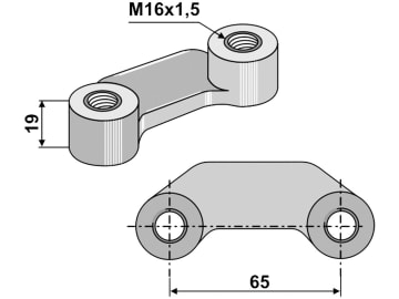 Industriehof® Bügelmutter M 16 x 1,5, Abstand Bohrungen 65 mm, Rabe, 51-16BM-3 Industriehof® Bügelmutter M 16 x 1,5, Abstand Bohrungen 65 mm, Rabe, 51-16BM-3