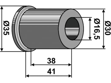 Industriehof® Buchse 38/41 x 6,75/9,25 mm, Ø innen 16,5 mm, Ø außen 38 mm; 41 mm, für Breviglieri Kreiseleggenzinken, 31-3252 Industriehof® Buchse 38/41 x 6,75/9,25 mm, Ø innen 16,5 mm, Ø außen 38 mm; 41 mm, für Breviglieri Kreiseleggenzinken, 31-3252