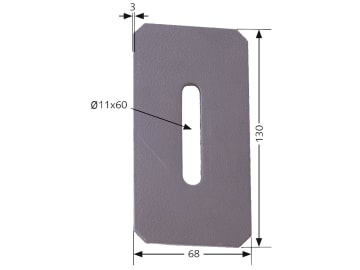 Industriehof® Abstreifer 130 x 68 x 3 mm, Bohrung 60 x 11 mm für Krone, 51-K100 Industriehof® Abstreifer 130 x 68 x 3 mm, Bohrung 60 x 11 mm für Krone, 51-K100