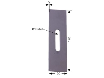 Industriehof® Abstreifer 170 x 50 x 5 mm, Bohrung 60 x 13 mm für Rabe, 51-R104 Industriehof® Abstreifer 170 x 50 x 5 mm, Bohrung 60 x 13 mm für Rabe, 51-R104