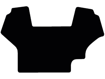 Fußmatte gekettelt, aus Velours, schwarz, mit Aussparung rechts hinten, für Steyr Traktor CVT Serie 1/2, mit Tier Motor, ab Bj. 00 Fußmatte gekettelt, aus Velours, schwarz, mit Aussparung rechts hinten, für Steyr Traktor CVT Serie 1/2, mit Tier Motor, ab Bj. 00