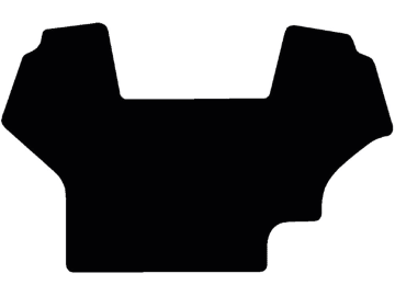 Fußmatte gekettelt, aus Velours, schwarz, mit Aussparung rechts hinten, für Steyr Traktor 9000, ab Bj. 94 Fußmatte gekettelt, aus Velours, schwarz, mit Aussparung rechts hinten, für Steyr Traktor 9000, ab Bj. 94