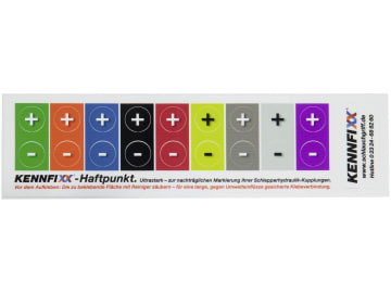 Kennfixx® Markierungsaufkleber 18 St., 9 Farben +/- für Staubschutz mit Klappdeckel Kennfixx® Markierungsaufkleber 18 St., 9 Farben +/- für Staubschutz mit Klappdeckel