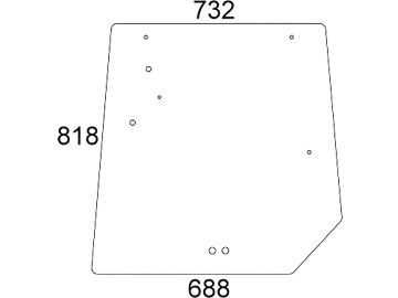 Heckscheibe, grün, für Massey Ferguson 5425- 8480-Kabine Serien 5400, 6400, 7400, 8200, 8400 Heckscheibe, grün, für Massey Ferguson 5425- 8480-Kabine Serien 5400, 6400, 7400, 8200, 8400