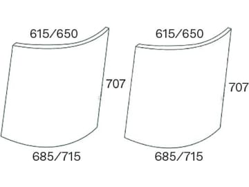 Frontscheibe, grün, oben links/rechts, für John Deere 1000, 2000, 3000, 4000, Kabine SG-2 ab Nr. 071269 Frontscheibe, grün, oben links/rechts, für John Deere 1000, 2000, 3000, 4000, Kabine SG-2 ab Nr. 071269