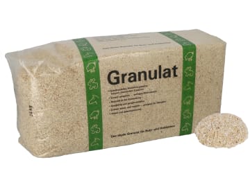 Weichholzgranulat granulierte, saugfähige und staubarme Einstreu für Kleintiere und Pferde 24 kg Ballen Weichholzgranulat granulierte, saugfähige und staubarme Einstreu für Kleintiere und Pferde 24 kg Ballen