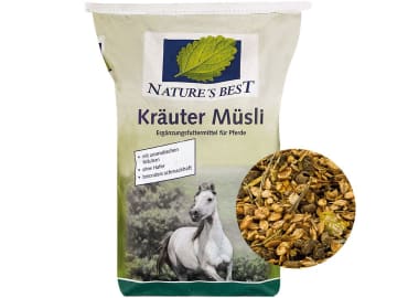 NATURE´S BEST Kräuter Müsli für staubempfindliche Pferde Müsli 20 kg Sack NATURE´S BEST Kräuter Müsli für staubempfindliche Pferde Müsli 20 kg Sack