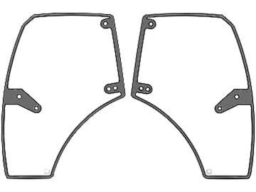 Türscheibe, grün, links/rechts, für Deutz-Fahr, Hürlimann, Lamborghini, Same, Kabine Infinity; Iron; Virtus Türscheibe, grün, links/rechts, für Deutz-Fahr, Hürlimann, Lamborghini, Same, Kabine Infinity; Iron; Virtus