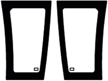 Frontscheibe, grün, unten links/rechts, geklebt, Siebdruck, für Fendt Farmer 307-312, Favorit 509-515, 816-824, 916-926 Frontscheibe, grün, unten links/rechts, geklebt, Siebdruck, für Fendt Farmer 307-312, Favorit 509-515, 816-824, 916-926