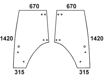 Türscheibe, grün, links/rechts, rahmenlos für Fendt Farmer 3070, 400 Vario; Favorit 700 Vario, 800, 300, 400, 700, 800 Vario, Geräteträger Türscheibe, grün, links/rechts, rahmenlos für Fendt Farmer 3070, 400 Vario; Favorit 700 Vario, 800, 300, 400, 700, 800 Vario, Geräteträger
