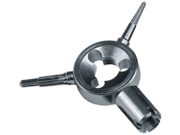 Tip Top Ventilgewindeschneider 4-teilig, für Ausdrehen von beschädigten Ventileinsätzen - Außengewinde VG8/VG12 - Innengewinde VG5 Tip Top Ventilgewindeschneider 4-teilig, für Ausdrehen von beschädigten Ventileinsätzen - Außengewinde VG8/VG12 - Innengewinde VG5