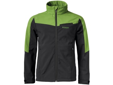 Fendt Softshelljacke für Herren Gr. 48 schwarz; grün, mit Kragen, Seitentaschen, Brusttasche, von Schöffel, X991020038000 Fendt Softshelljacke für Herren Gr. 48 schwarz; grün, mit Kragen, Seitentaschen, Brusttasche, von Schöffel, X991020038000