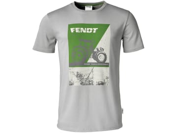 Fendt T-Shirt für Herren Gr. S hellgrau; grün; beige, großer Frontdruck im Vintage-Look, X991020172000 Fendt T-Shirt für Herren Gr. S hellgrau; grün; beige, großer Frontdruck im Vintage-Look, X991020172000